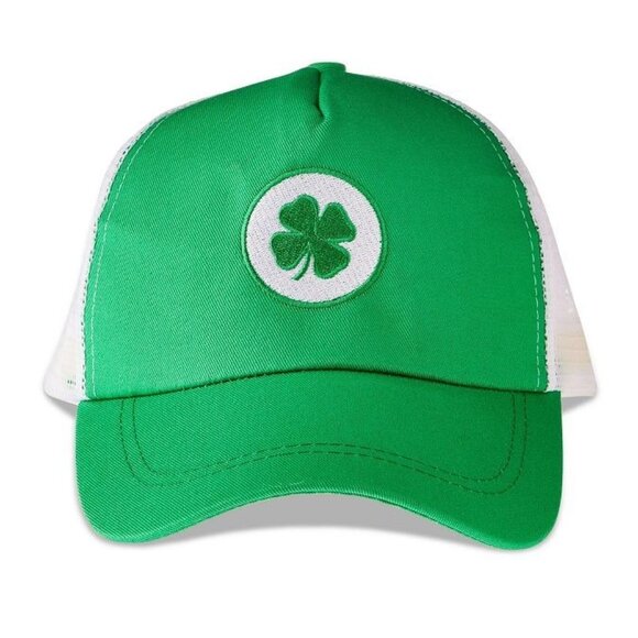 New St Patricks Day Green Irish Shamrock 4 Leaf Clover Baseball Hat Cap NWT Gift - Picture 2 of 3